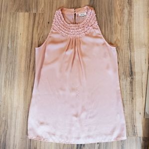 Light pink ruffled silk top